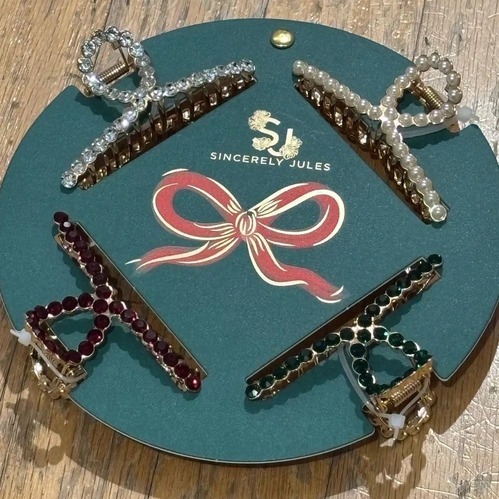 NWT Sincerely Jules Hair Clip Set with Crystals and Pearls